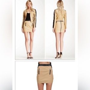 stella & Jamie tan leather skirt